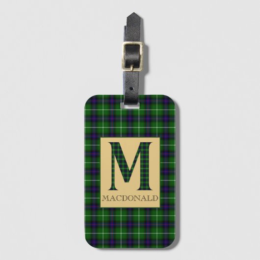 MacDonald Tartan Monogram M Gepäckanhänger (Vorderseite Vertikal)