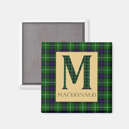 MacDonald Tartan Monogram M Magnet (Vorderseite/Rückseite)
