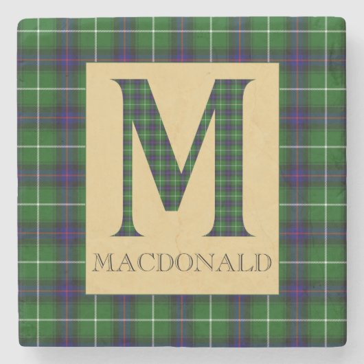 MacDonald Tartan Monogram M Steinuntersetzer (Vorderseite)