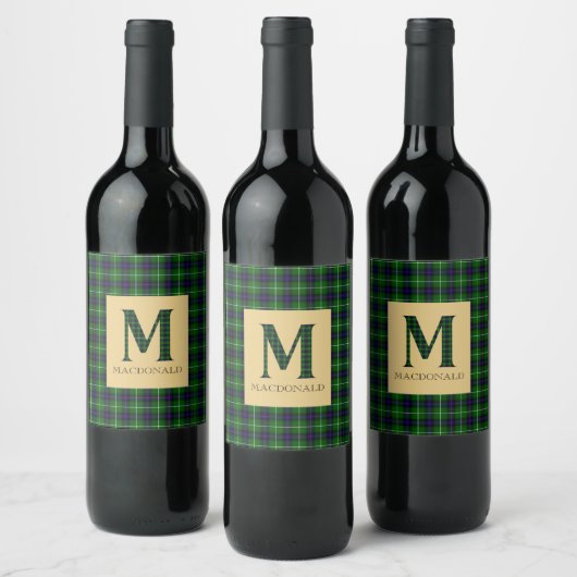 MacDonald Tartan Monogram M Weinetikett (Flaschen)