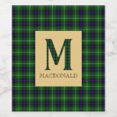 MacDonald Tartan Monogram M Weinetikett (Einzelnes Label)