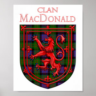 MacDonald Tartan Schottischer Karierter Lion Rampa Poster