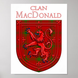 MacDonald von Sleat Tartan Scottish Kariert Lion R Poster