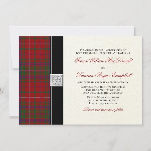 MacDougal MacDougall Tartan Einladung zur Hochzeit (Vorderseite)