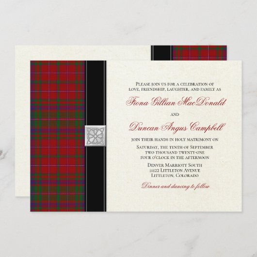 MacDougal MacDougall Tartan Einladung zur Hochzeit (Vorne/Hinten)
