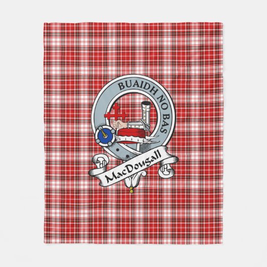 MacDougall Dress Clan Abzeichen Tartan Kariert Fleecedecke (Vorderseite)