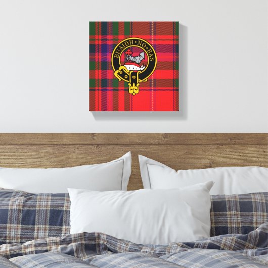 Macdougall Scottish Wappen und Tartan Canvas print Leinwanddruck (Insitu (Schlafzimmer))