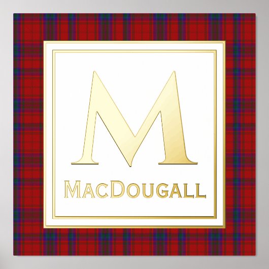 MacDougall Tartan Karierte Monogram Foil Prints Foliendrucke (Vorderseite)
