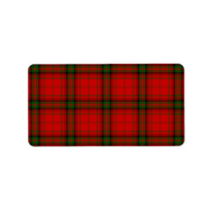 MacDougall Tartan rot kariert Adressaufkleber