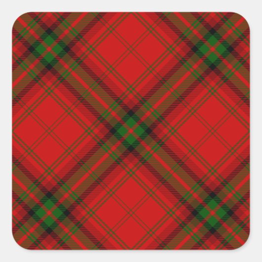 MacDougall Tartan rot kariert Quadratischer Aufkleber (Vorderseite)