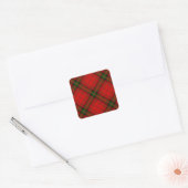 MacDougall Tartan rot kariert Quadratischer Aufkleber (Umschlag)