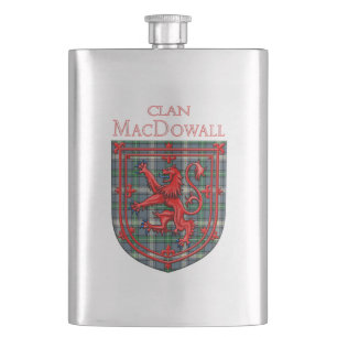 MacDowall Tartan Scottish Kariert Lion Rampant Flachmann