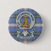 MacDowall Wappen + Tartan-Knopf Button (Vorderseite)