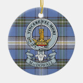 MacDowall Wappen + Tartan-Kreis-Verzierung Keramikornament (Vorne)