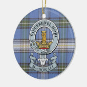 MacDowall Wappen + Tartan-Kreis-Verzierung Keramikornament (Links)