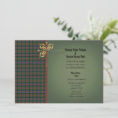 MacDuff Hunting Original Scottish Tartan Wedding Einladung (Stehend Vorderseite)