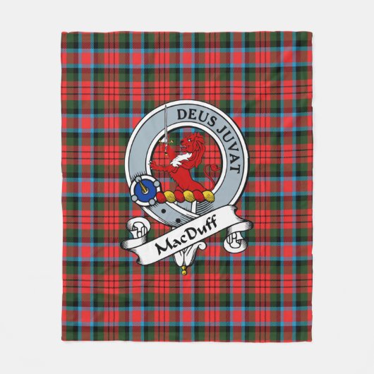 MacDuff Jagd Ancient Clan Abzeichen Tartan Kariert Fleecedecke (Vorderseite)