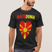 Macedonia Flag Holiday Macedonia Heart Macedonian  T-Shirt (Vorderseite)