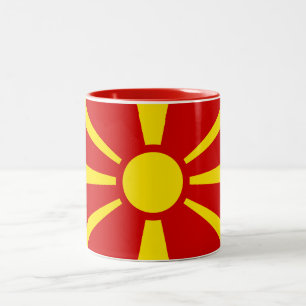 Macedonia-Flaggen-Tasse Zweifarbige Tasse