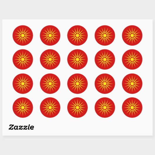 Macedonian Sun Sticker (Blatt)