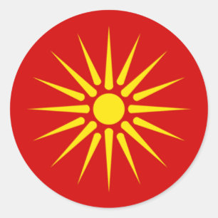 Macedoniansun-Aufkleber Runder Aufkleber