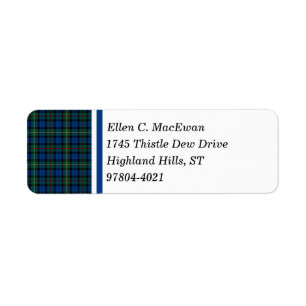MacEwan Clan Royal Blue und Green Scottish Tartan