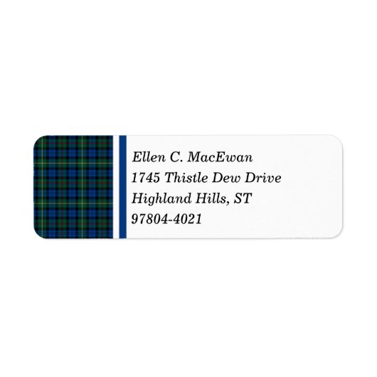 MacEwan Clan Royal Blue und Green Scottish Tartan (Vorne)