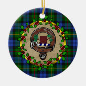 MacEwan/MacEwen Clan Abzeichen & Tartan Personalis Keramik Ornament (Vorne)