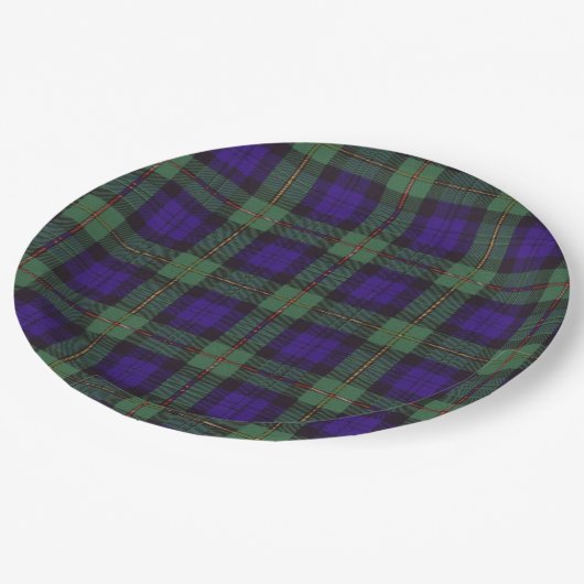 Macewen Clan karierter schottischer Tartan Pappteller (Schrägansicht)