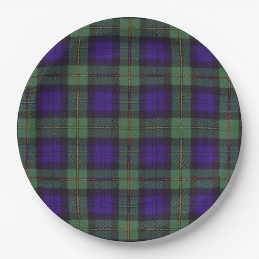 Macewen Clan karierter schottischer Tartan Pappteller (Vorderseite)