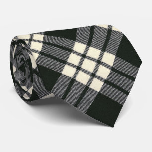 MacFarlane Black and White Modern Tartan Krawatte