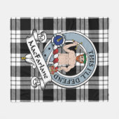 MacFarlane Black & White Clan Abzeichen Tartan Kar Fleecedecke (Vorderseite (Horizontal))