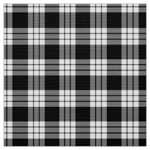 MacFarlane Black & White Tartan Stoff