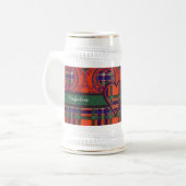 Macfarlane Clan karierter schottischer Tartan Bierglas (Vorderseite Links)