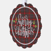 MacFarlane Clan Scottish Tartan Weihnachten Ornament Karte (Links)