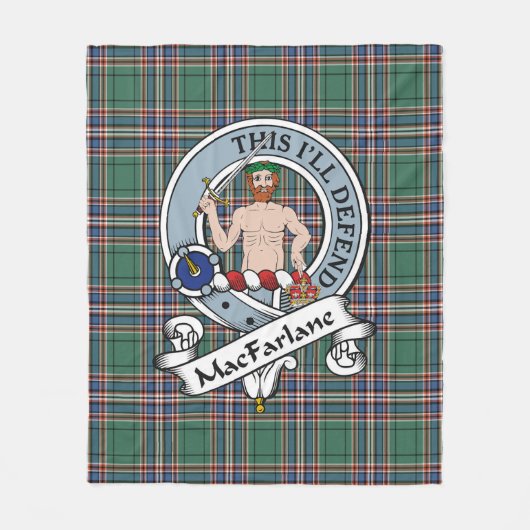 MacFarlane Jagd Modernes Clan Abzeichen Tartan Kar Fleecedecke (Vorderseite)