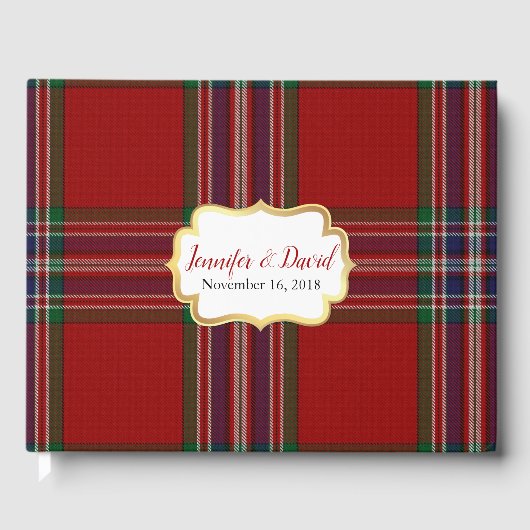 MacFarlane Kariert Wedding Guest Book Gästebuch (Vorderseite)