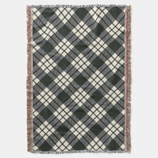 MacFarlane Schwarz-weiß M Original Scottish Tartan Decke (Vorderseite Vertikal)