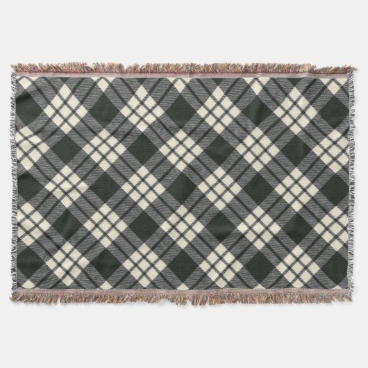 MacFarlane Schwarz-weiß M Original Scottish Tartan Decke (Vorderseite)