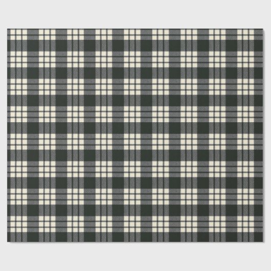 MacFarlane Schwarz-weiß M Original Scottish Tartan Geschenkpapier (Flach)