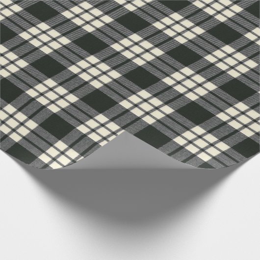MacFarlane Schwarz-weiß M Original Scottish Tartan Geschenkpapier (Ecke)