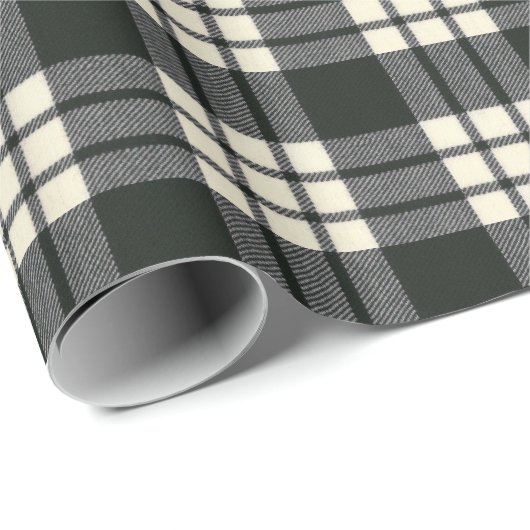 MacFarlane Schwarz-weiß M Original Scottish Tartan Geschenkpapier (Rolleneckpunkt)