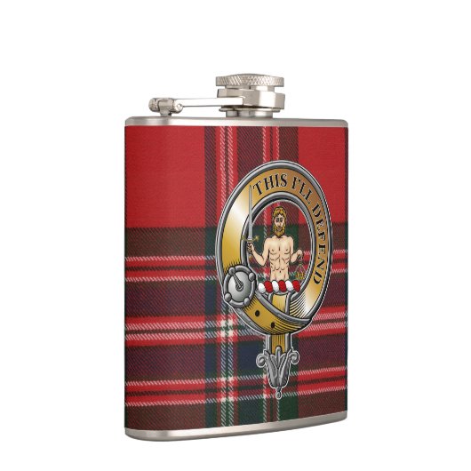 MacFarlane Tartan & Abzeichen Flachmann (Rechts)