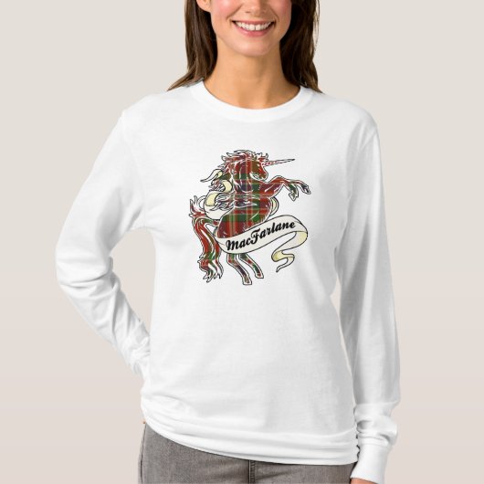 MacFarlane Tartan-Einhorn T-Shirt (Vorderseite)