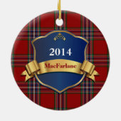 MacFarlane Tartan Karierte benutzerdefinierte Verz Keramikornament (Hinten)