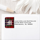 MacFarlane Tartan Karierte Monogram-Adressenmarken (Insitu)