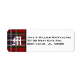 MacFarlane Tartan Karierte Monogram-Adressenmarken (Vorne)