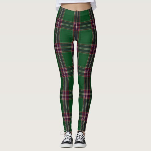 MacFarlane Tartan-kariertes Leggings-Grün Leggings (Vorderseite)