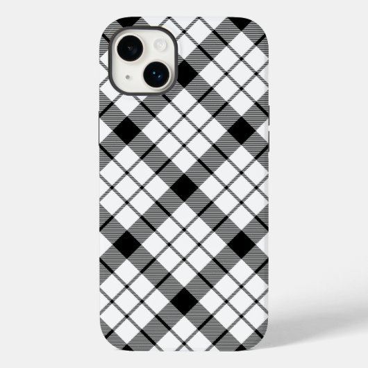 MacFarlane Tartan Schwarz-weiß kariert Case-Mate iPhone Hülle (Rückseite)