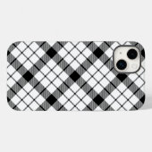MacFarlane Tartan Schwarz-weiß kariert Case-Mate iPhone Hülle (Rückseite (Horizontal))